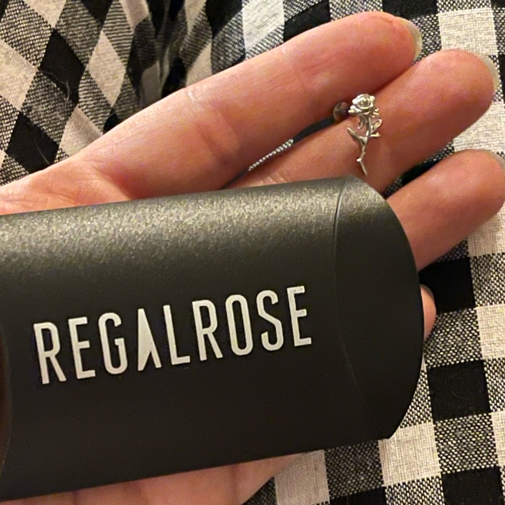 Silver regal rose helix / tragus piercing